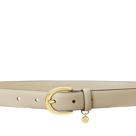 Lauren Ralph Lauren Women’s Charm Crosshatch Leather Belt – Size Large - Picture 2 of 5